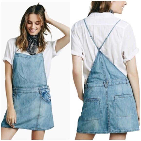 Free People Dresses & Skirts - Free eople avannah otton enim hambray ini ress